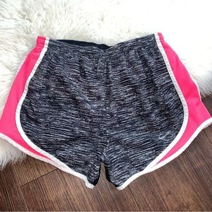 NIKE Dri-Fit Women Size Small Black & Hot Pink Lined Drawstring Athletic Shorts